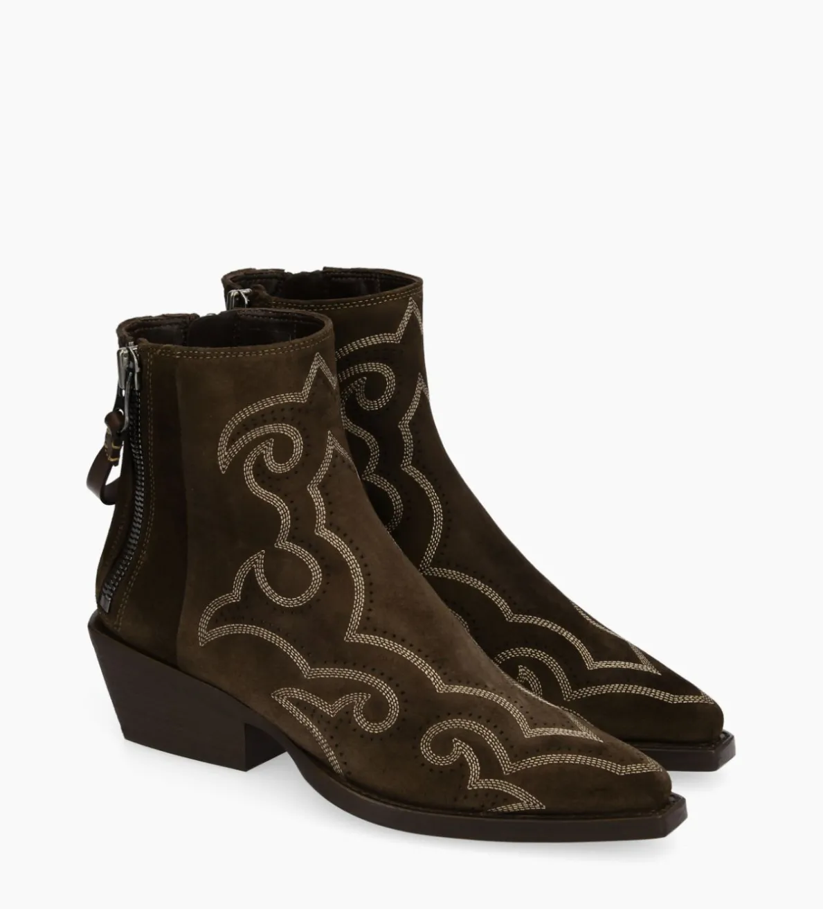 Best FREE LANCE Paris Bottine Western - Calamity 40 - Cuir velours - Marron foncé Marronfoncé