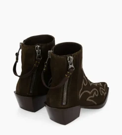 Best FREE LANCE Paris Bottine Western - Calamity 40 - Cuir velours - Marron foncé Marronfoncé