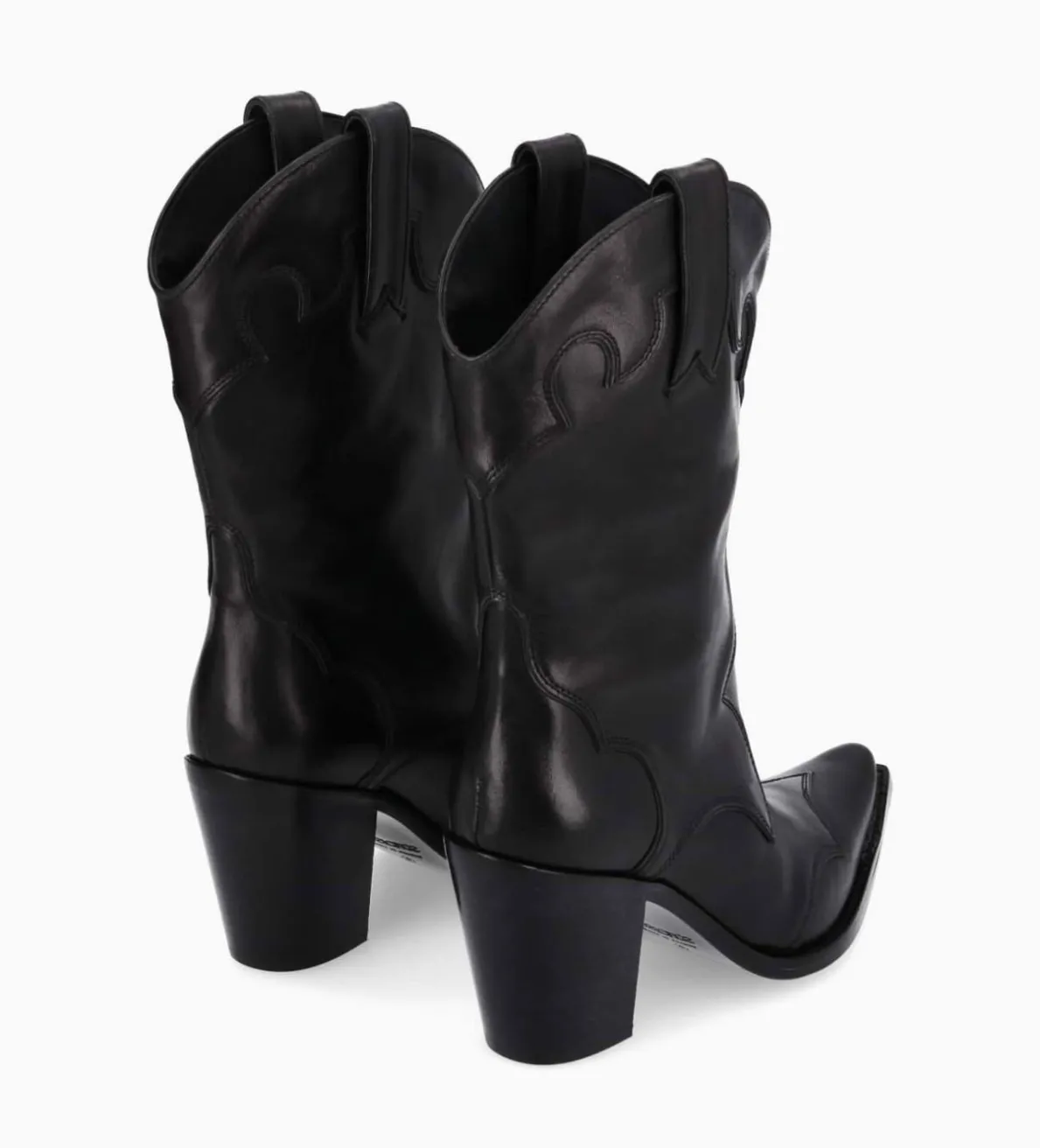 Best FREE LANCE Paris Bottine western à talon - Andy 80 - Cuir de veau lisse mat - Noir