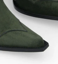 Online FREE LANCE Paris Bottine western à talon - Andy 80 - Cuir velours - Militaire