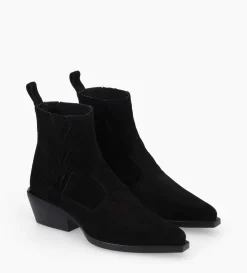 Clearance FREE LANCE Paris Bottine western chelsea - Calamity 40 - Cuir velours - Noir