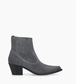 Clearance FREE LANCE Paris Bottine western chelsea - Sibelle 50 - Cuir velours - Stone