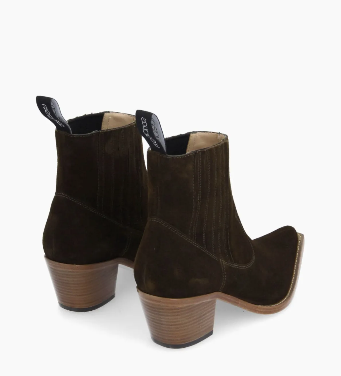 FREE LANCE Paris Bottine western chelsea - Sibelle 50 - Cuir velours - Vert olive Vertolive