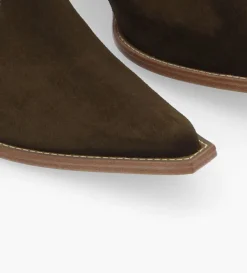 FREE LANCE Paris Bottine western chelsea - Sibelle 50 - Cuir velours - Vert olive Vertolive