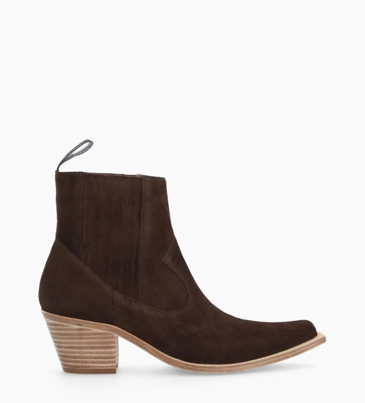 Online FREE LANCE Paris Bottine western chelsea - Sibelle 50 - Cuir velours - Ebène