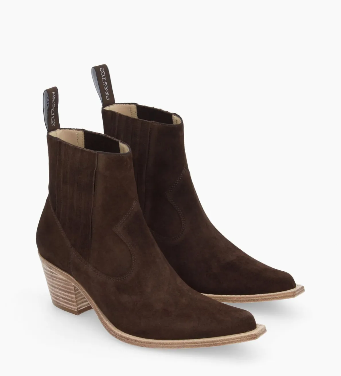 Online FREE LANCE Paris Bottine western chelsea - Sibelle 50 - Cuir velours - Ebène