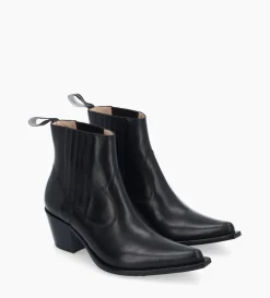 FREE LANCE Paris Bottine western chelsea - Sibelle 50 - Cuir lisse - Noir