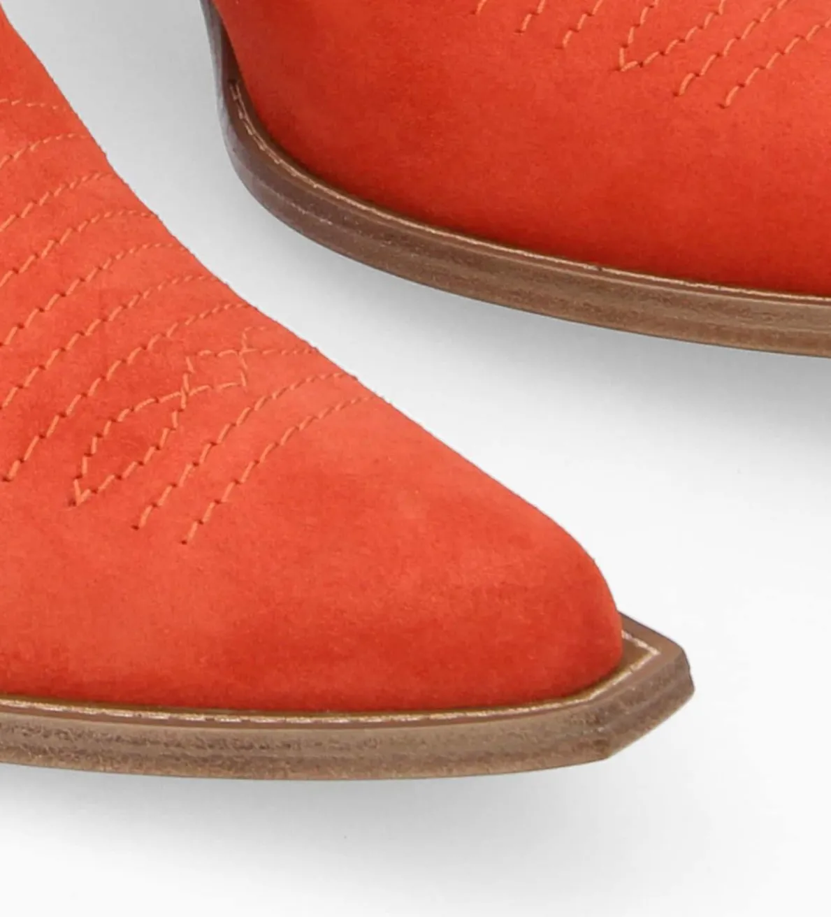Sale FREE LANCE Paris Bottine western chelsea brodée à talon - Simone 50 - Cuir velours - Coquelicot