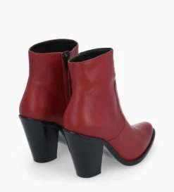 Outlet FREE LANCE Paris Bottine western zippée - Jane 9 - Cuir lisse - Rouge