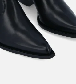 New FREE LANCE Paris Bottine western zippée à talon - Sadie 50 - Cuir de veau lisse brillant - Noir