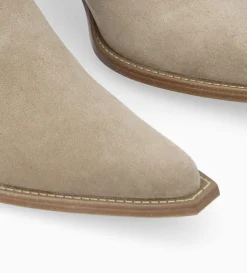 FREE LANCE Paris Bottine western zippée à talon - Sadie 50 - Cuir velours - Grège