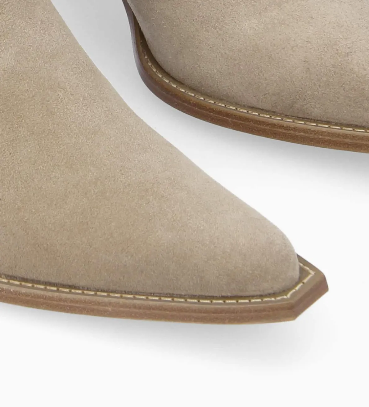 FREE LANCE Paris Bottine western zippée à talon - Sadie 50 - Cuir velours - Grège