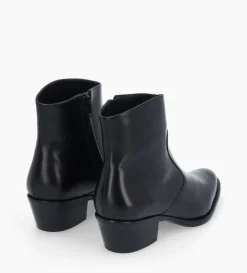 Clearance FREE LANCE Paris Bottine western zippée à talon - Jane 5 - Cuir lisse - Noir