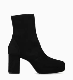 Clearance FREE LANCE Paris Bottine zippée à talon - Carlotta 70 - Cuir velours - Noir