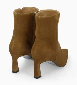 Discount FREE LANCE Paris Bottine zippée à talon - Cathleen 65 - Cuir velours - Sienna