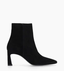 Discount FREE LANCE Paris Bottine zippée à talon - Cathleen 65 - Cuir velours - Noir