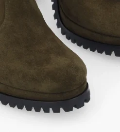 Clearance FREE LANCE Paris Bottine zippée à talon - Lery 7 - Cuir velours - Kaki