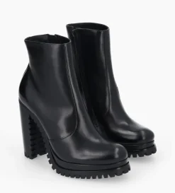 Discount FREE LANCE Paris Bottine zippée à talon - Lery 7 - Cuir lisse - Noir