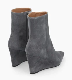 Sale FREE LANCE Paris Bottine zippée à talon compensé - Florence 70 - Cuir velours - Stone
