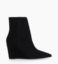 Clearance FREE LANCE Paris Bottine zippée à talon compensé - Florence 70 - Cuir velours - Noir
