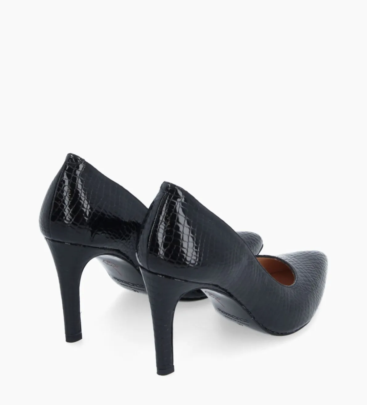 Best FREE LANCE Paris Escarpin à bout pointu - Forel 70 - Cuir verni imprimé serpent - Noir