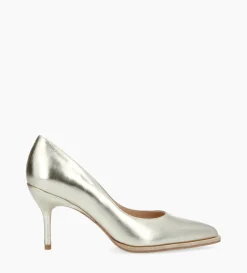 Outlet FREE LANCE Paris Escarpin à bout pointu - Jamie 70 - Cuir métallisé - Champagne