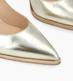 Outlet FREE LANCE Paris Escarpin à bout pointu - Jamie 70 - Cuir métallisé - Champagne