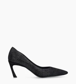 FREE LANCE Paris Escarpin - Rosie 65 - Cuir veau velours pailleté - Noir