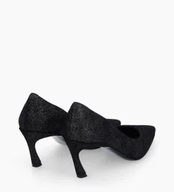 FREE LANCE Paris Escarpin - Rosie 65 - Cuir veau velours pailleté - Noir