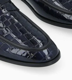 Clearance FREE LANCE Paris Mocassin - Anaïs - Cuir imprimé crocodile verni - Noir