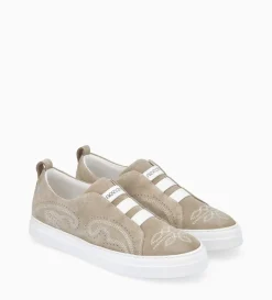Discount FREE LANCE Paris Sneaker - Panic - Cuir velours - Grège