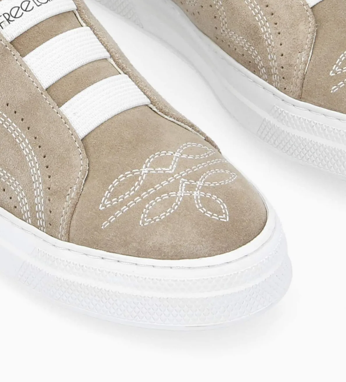 Discount FREE LANCE Paris Sneaker - Panic - Cuir velours - Grège